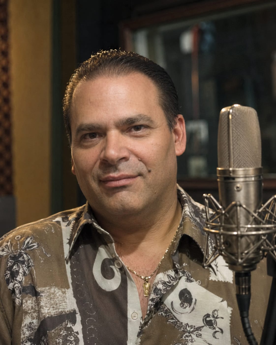 Manolo Solvy en el estudio de grabación